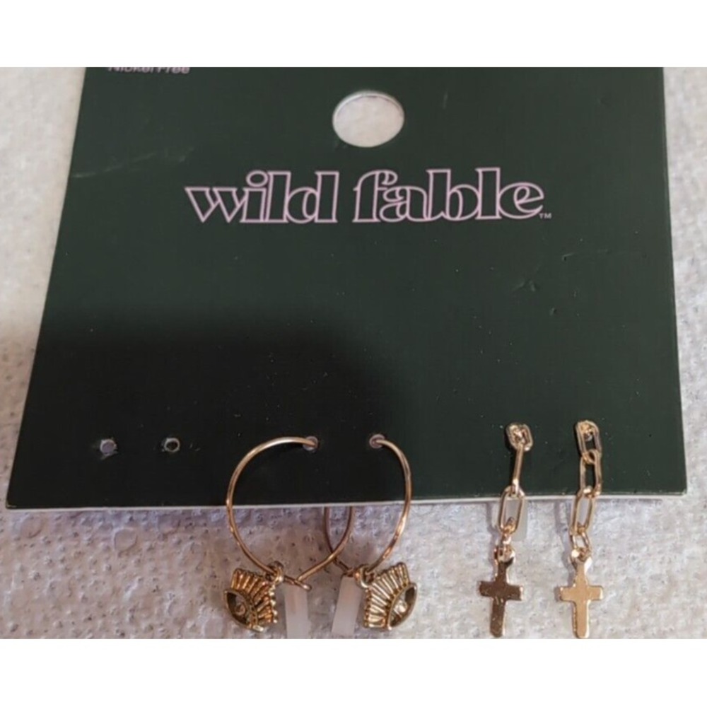 Wild fable Earrings Set Of 2 pair New Gold